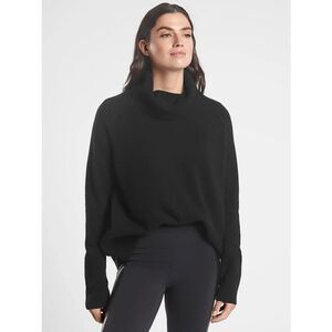 Athleta WOOL CASHMERE ASPEN TURTLENECK SWEATER size S Black
